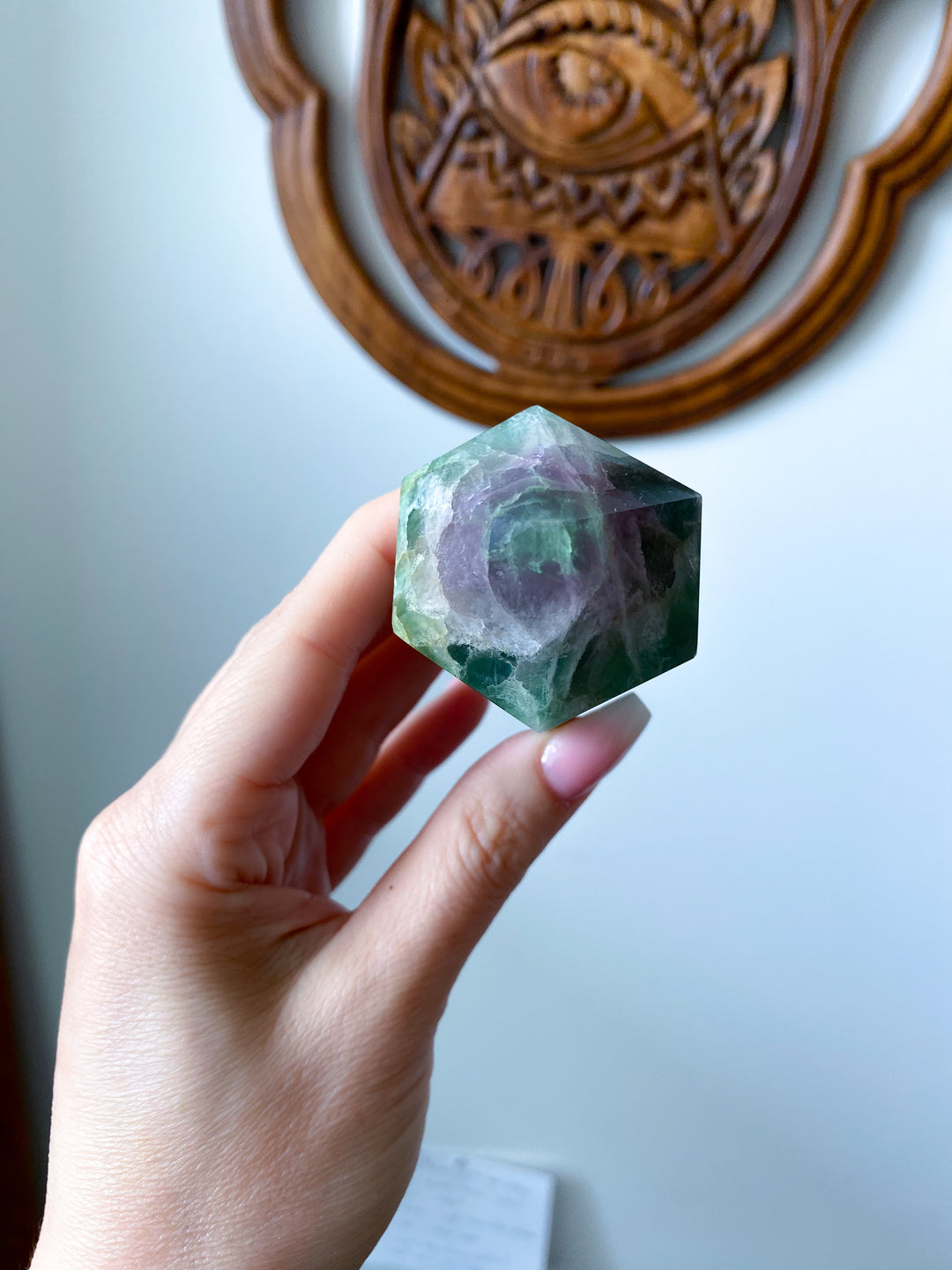 Green, Purple Crackle Fluorite Point - Get EXACT Piece