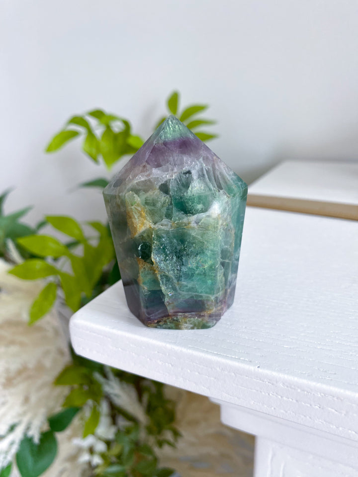 Green, Purple Crackle Fluorite Point - Get EXACT Piece