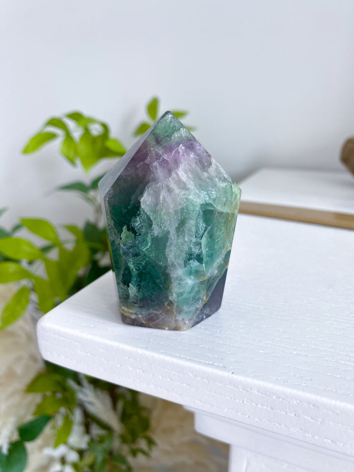 Green, Purple Crackle Fluorite Point - Get EXACT Piece