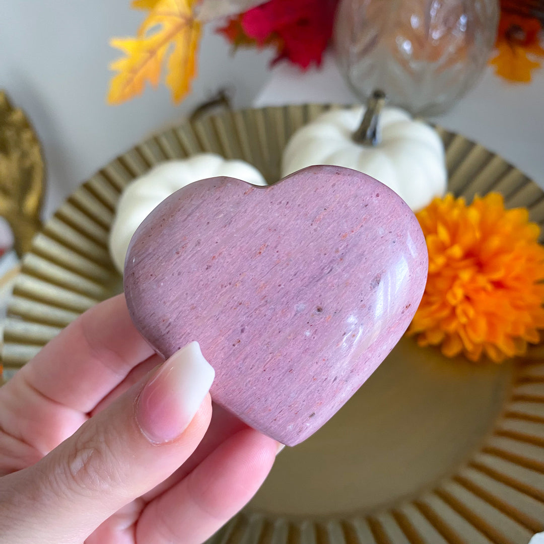 Pink Petrified Wood Heart 