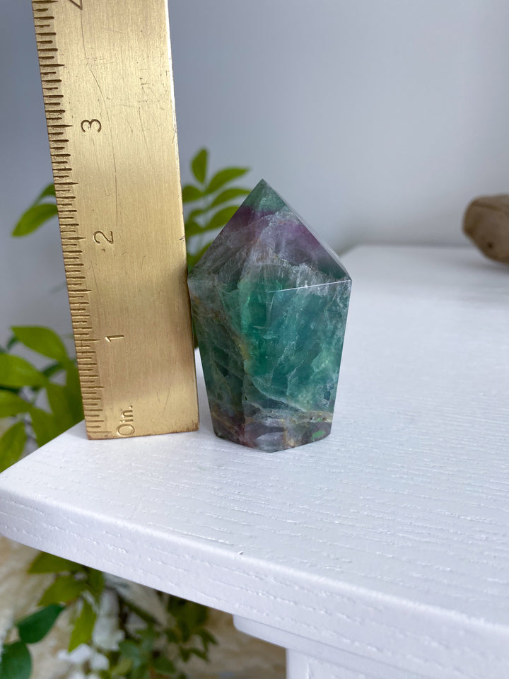 Green, Purple Crackle Fluorite Point - Get EXACT Piece