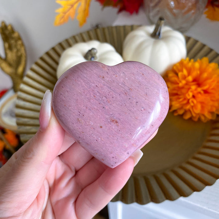 Pink Petrified Wood Heart 