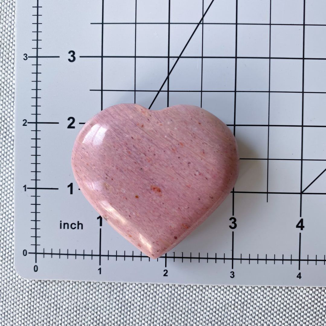 Pink Petrified Wood Heart 