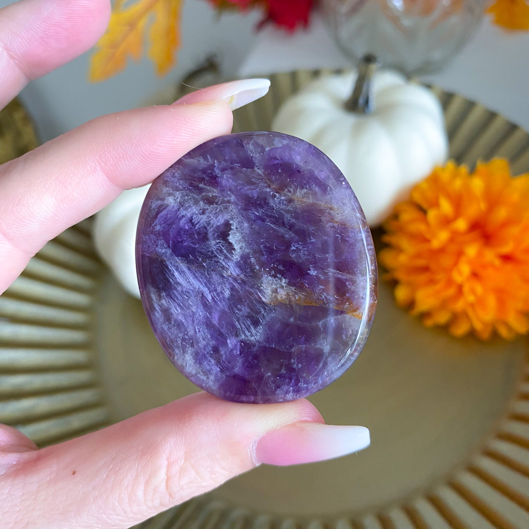 Flat Alien Amethyst Palm Stone 