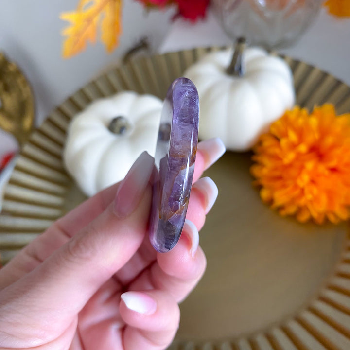 Flat Alien Amethyst Palm Stone 