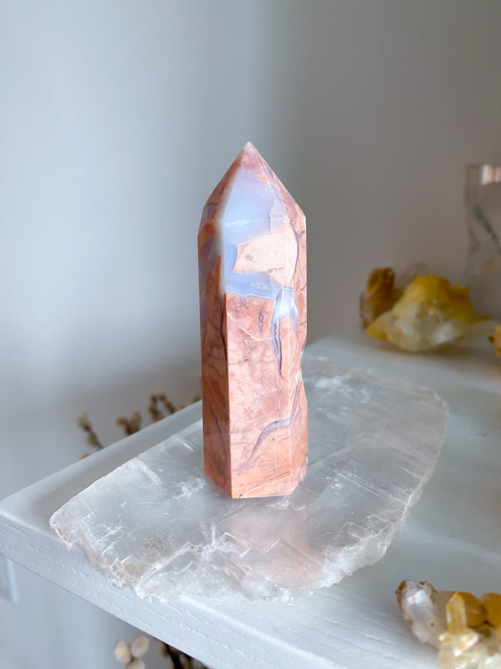 Unique, Drusy Cotton Candy Agate Tower #2