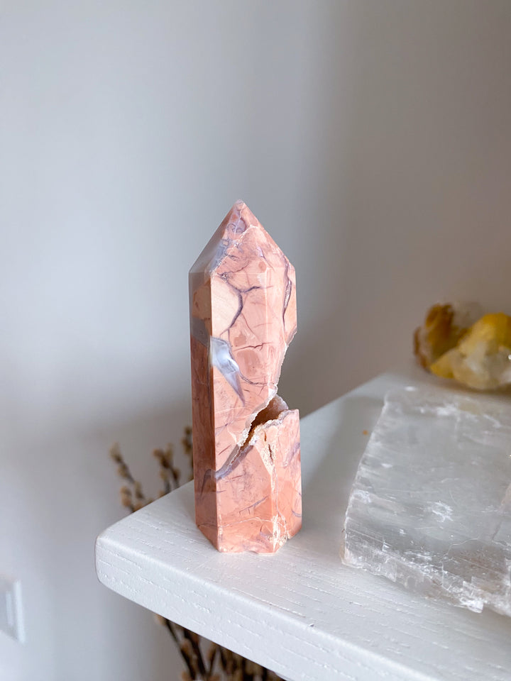 Unique, Drusy Cotton Candy Agate Tower #2