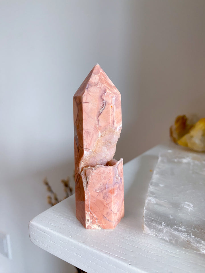Unique, Drusy Cotton Candy Agate Tower #2