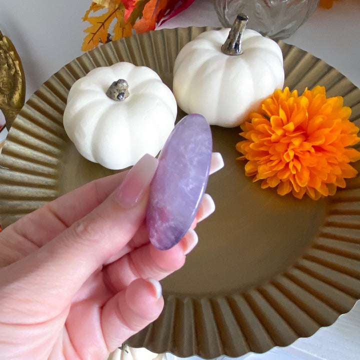Flat Glassy Amethyst Palm Stone 