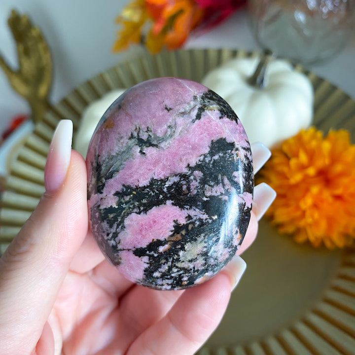 Rhodonite Palm Stone 
