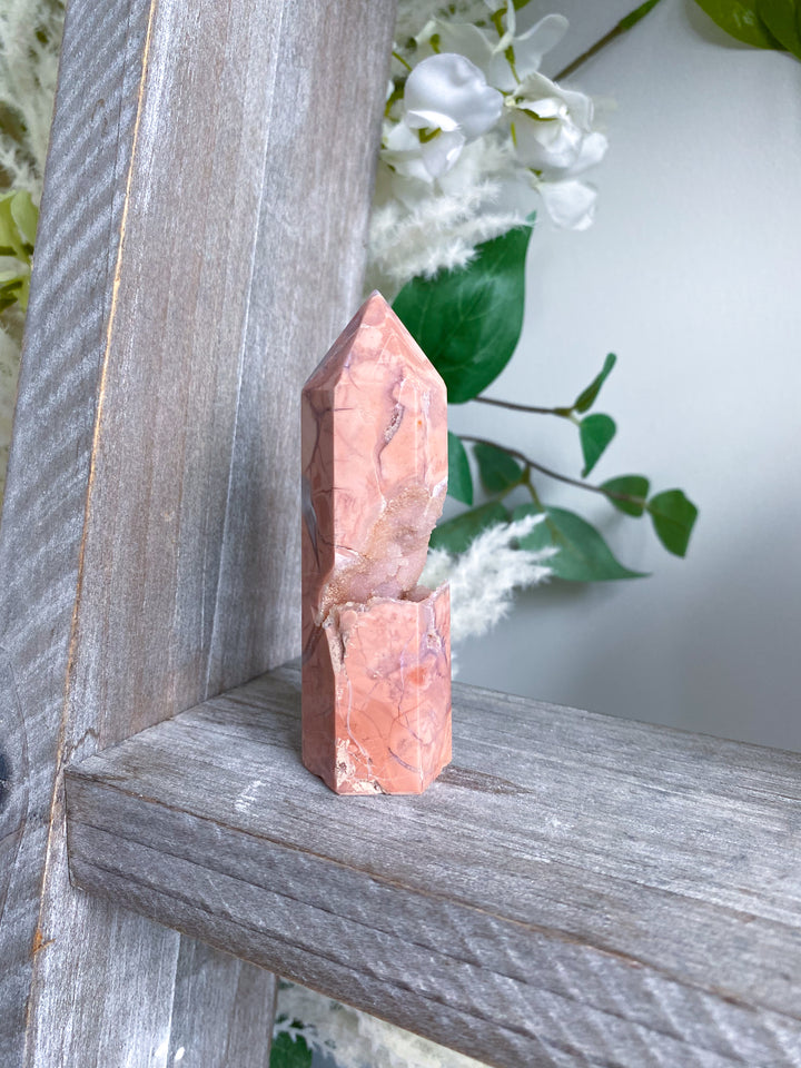 Unique, Drusy Cotton Candy Agate Tower #2