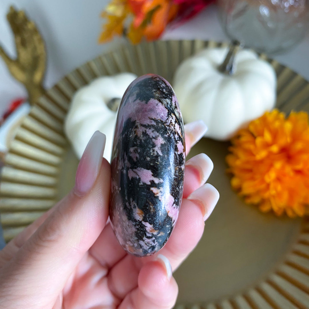 Rhodonite Palm Stone 