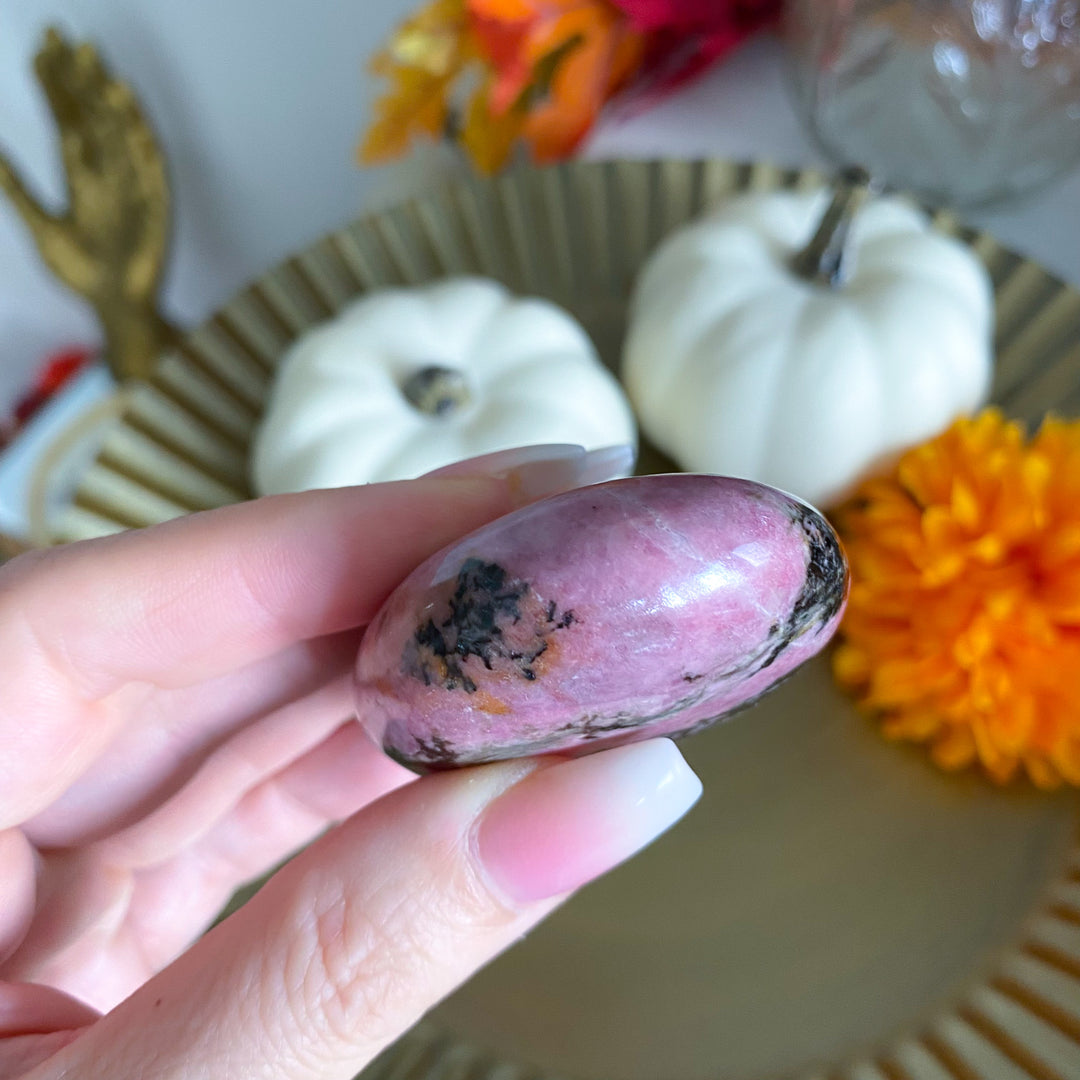 Rhodonite Palm Stone 