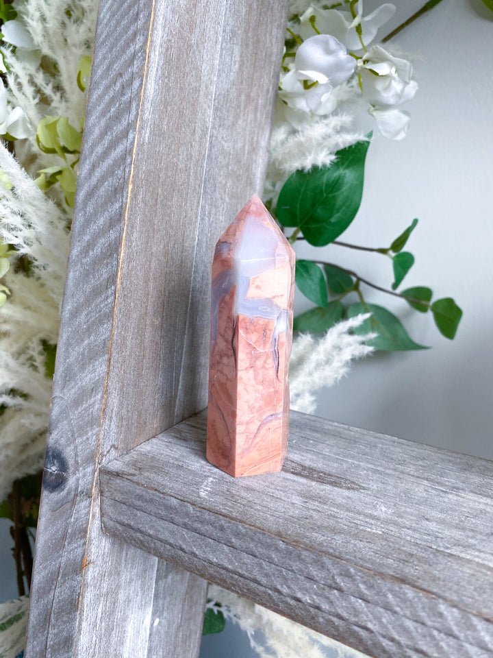 Unique, Drusy Cotton Candy Agate Tower #2