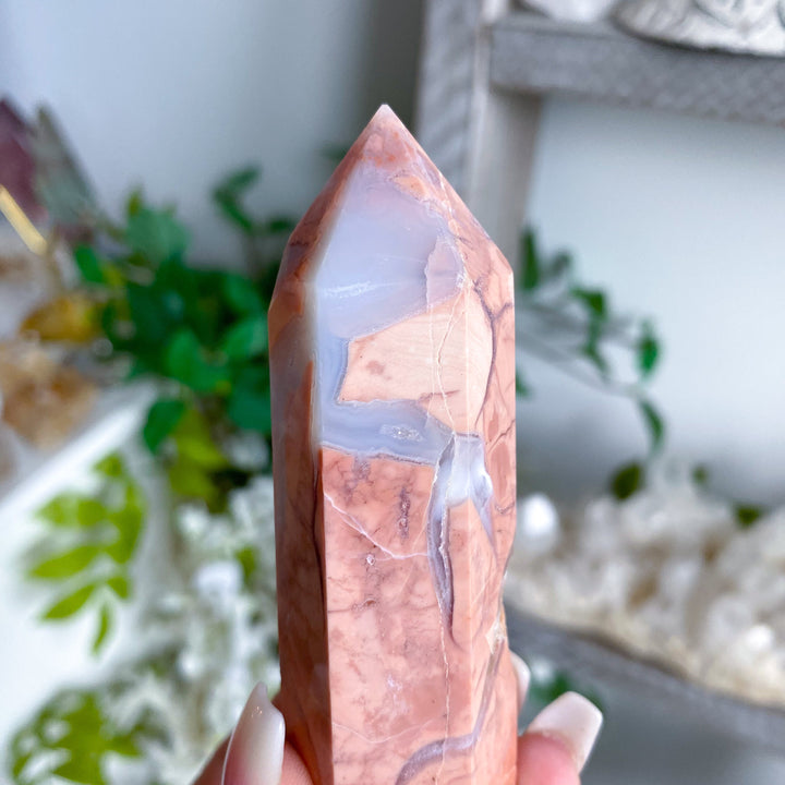 Unique, Drusy Cotton Candy Agate Tower #2