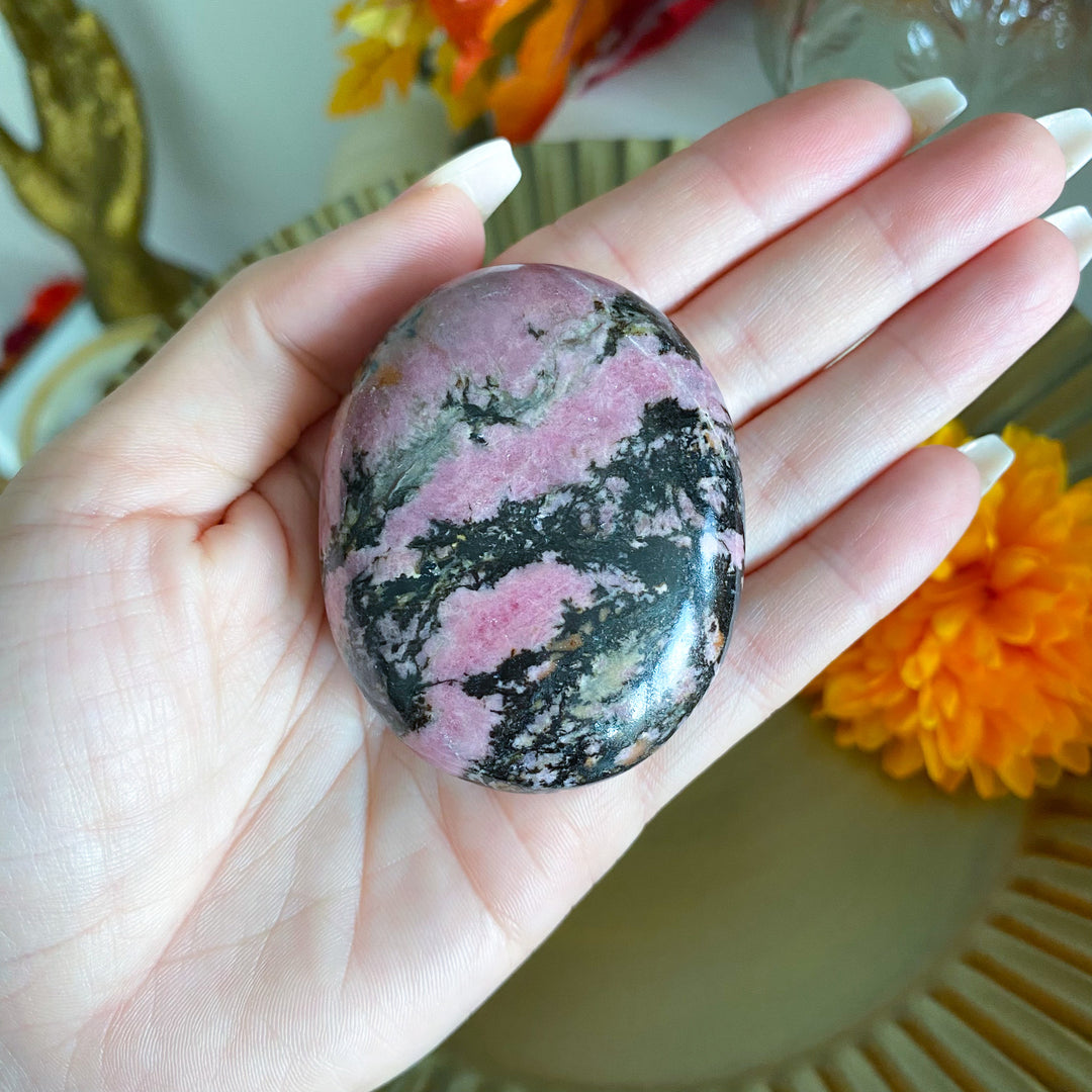 Rhodonite Palm Stone 
