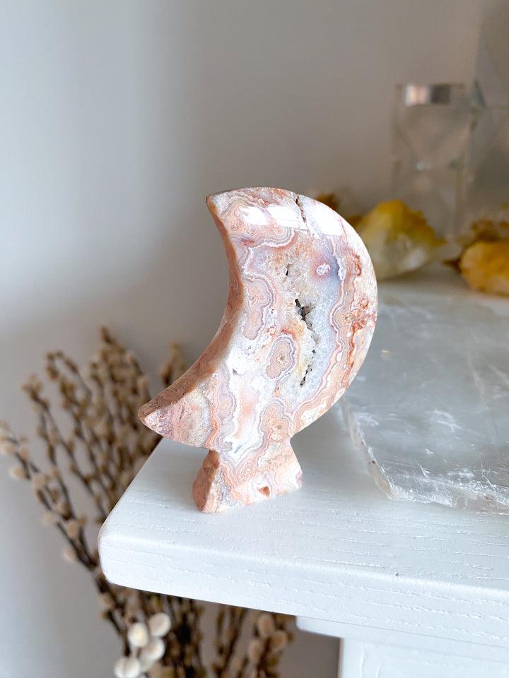 Pink Crazy Lace Agate Moon #2