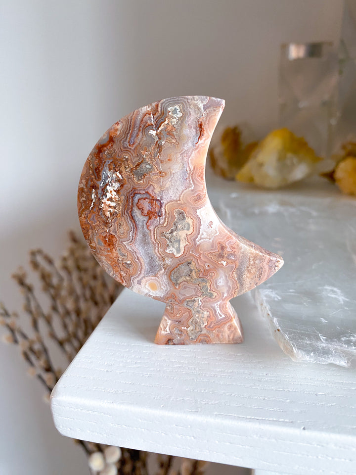 Pink Crazy Lace Agate Moon #2