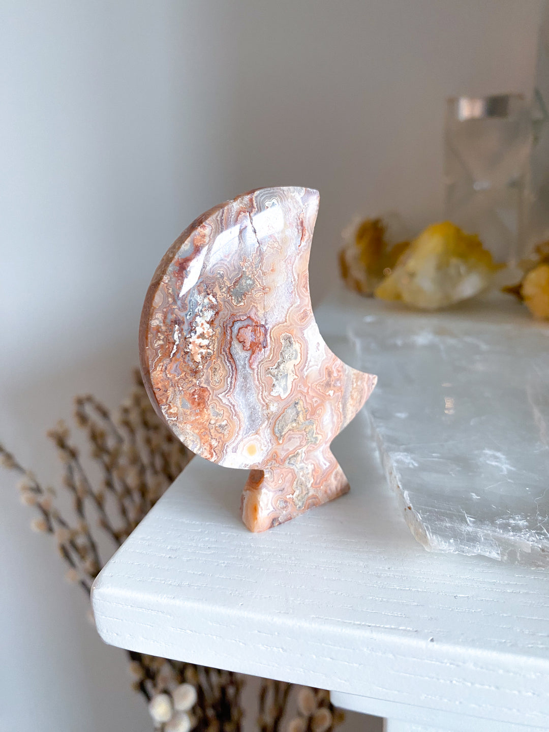 Pink Crazy Lace Agate Moon #2