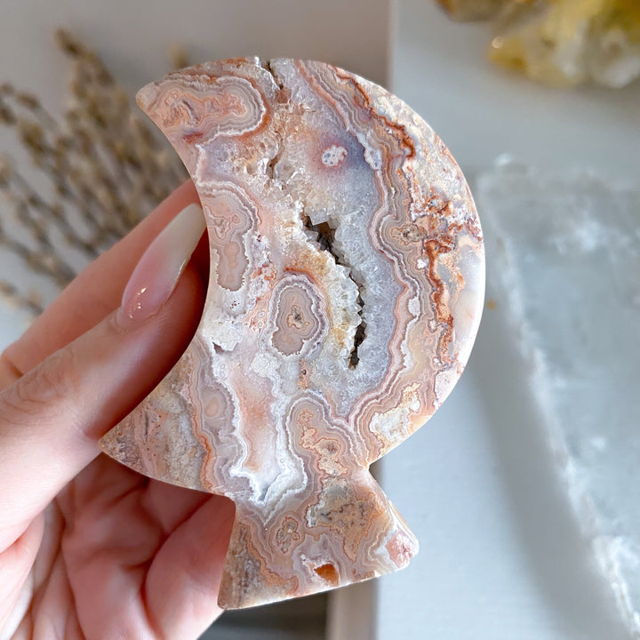 Pink Crazy Lace Agate Moon #2