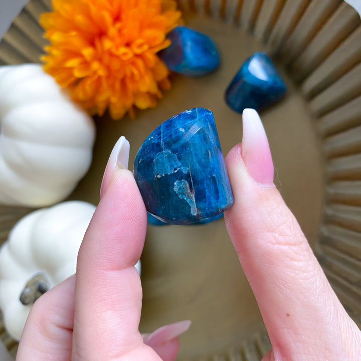 Carved Blue Apatite Gem Nugget