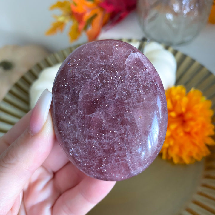 Strawberry Quartz Palm Stone 