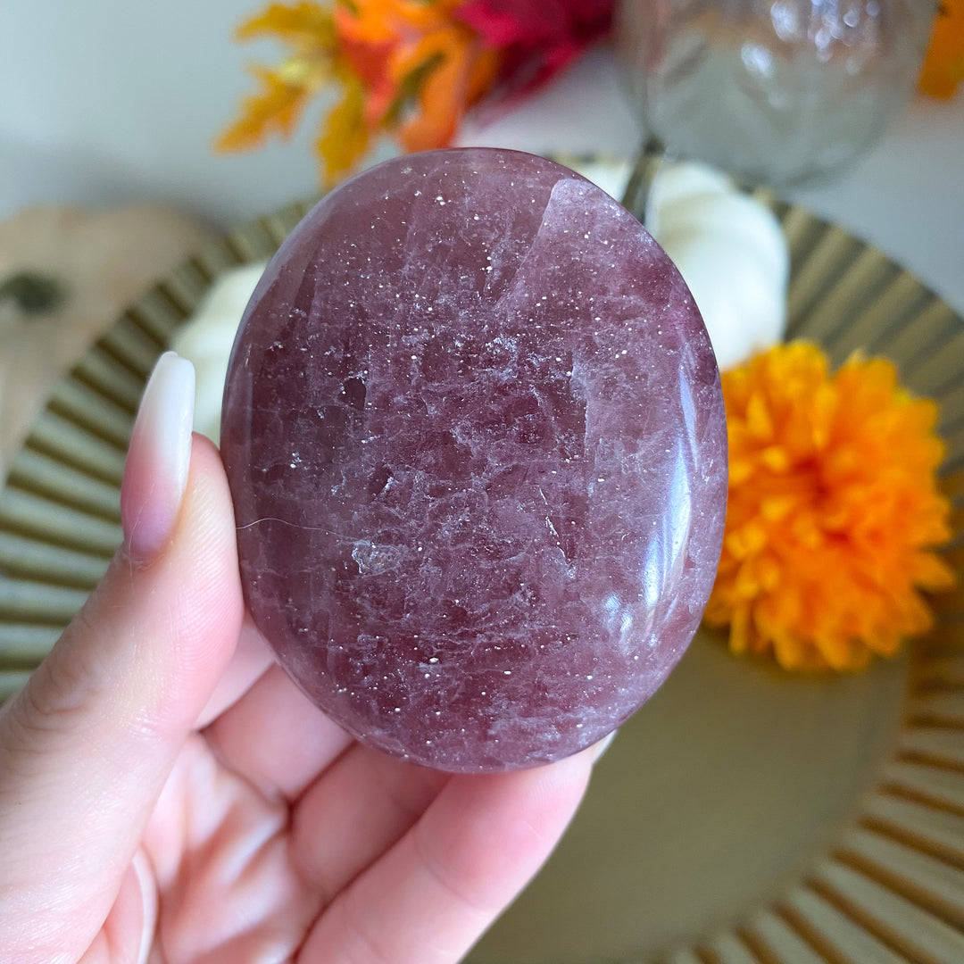Strawberry Quartz Palm Stone 
