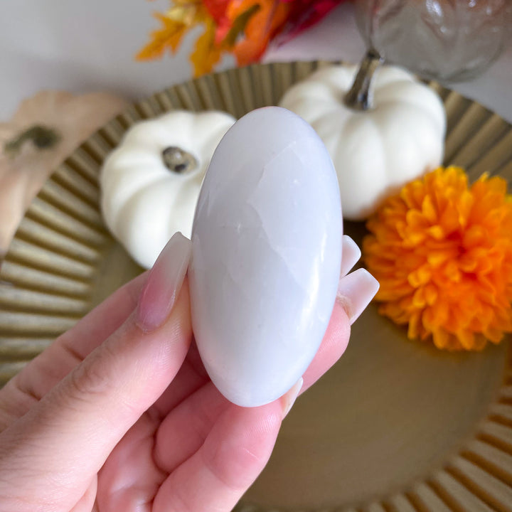 White Aventurine Palm Stone 