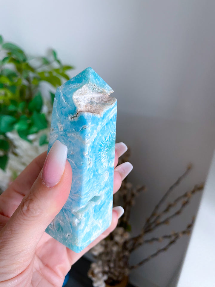 Blue Aragonite Tower #1