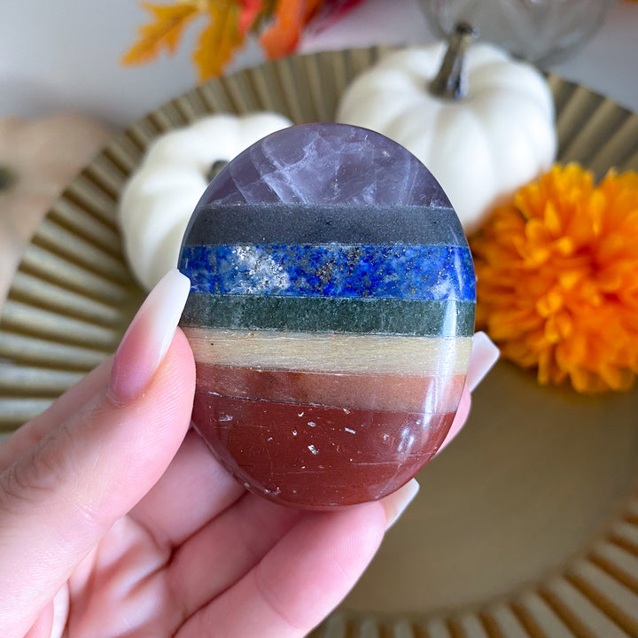 Bonded Seven Chakra Palm Stone 