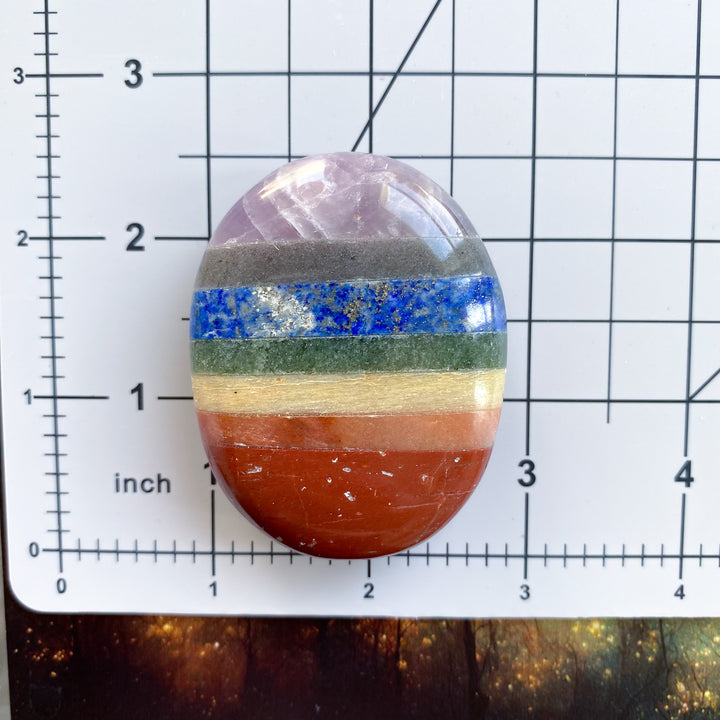 Bonded Seven Chakra Palm Stone 