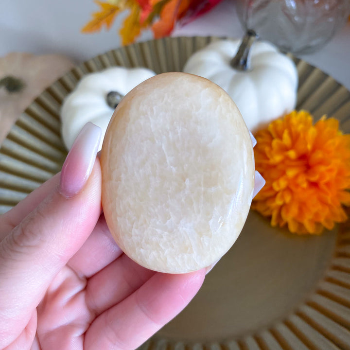 Yellow Calcite Palm Stone 