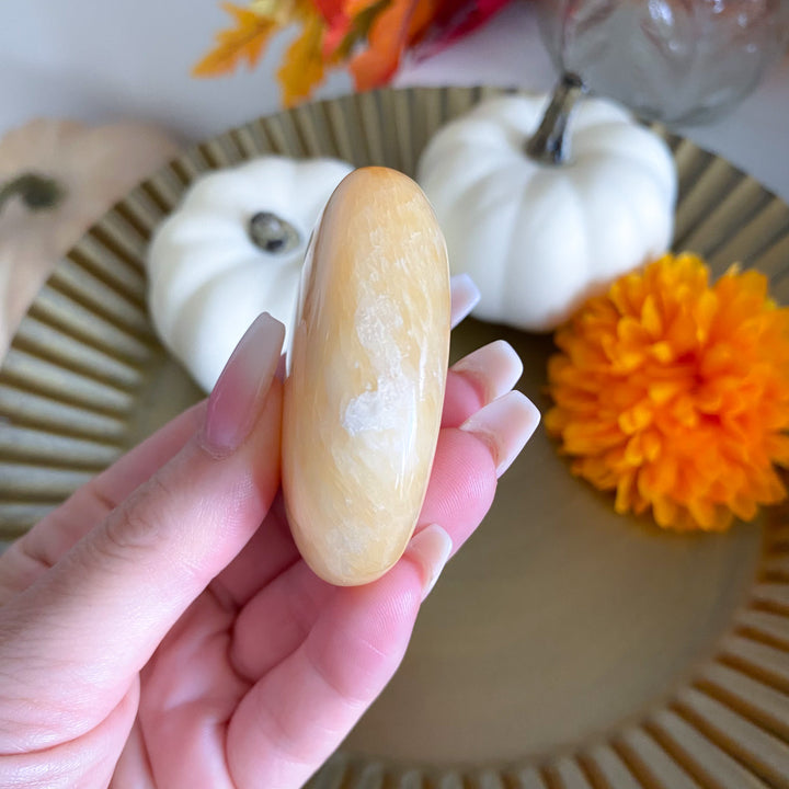 Yellow Calcite Palm Stone 
