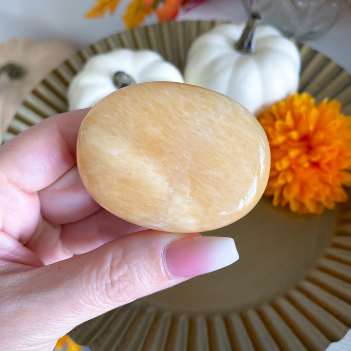 Yellow Calcite Palm Stone 