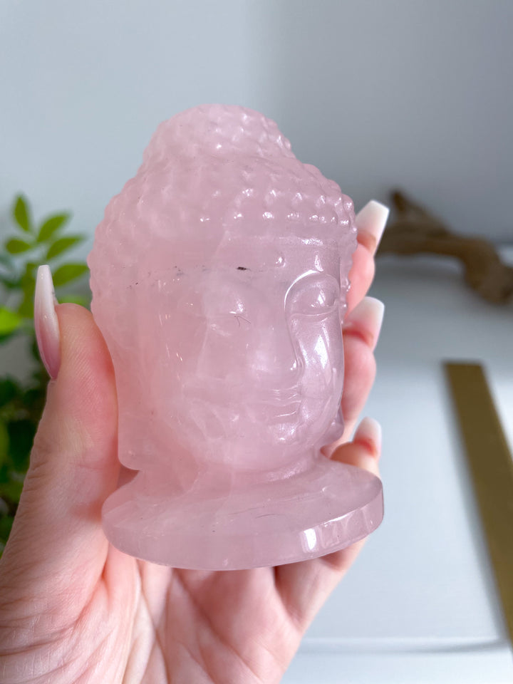 Rose Quartz Buddah Carving