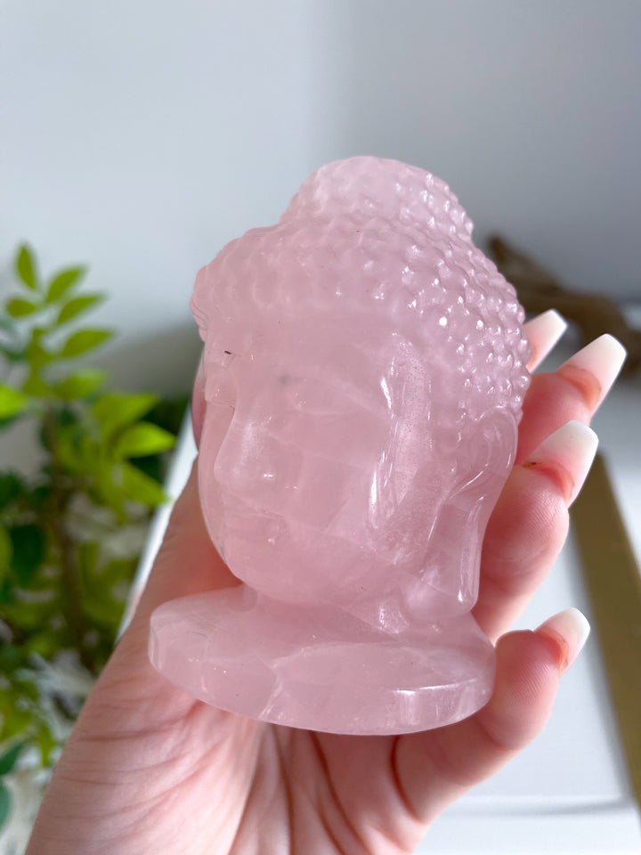 Rose Quartz Buddah Carving