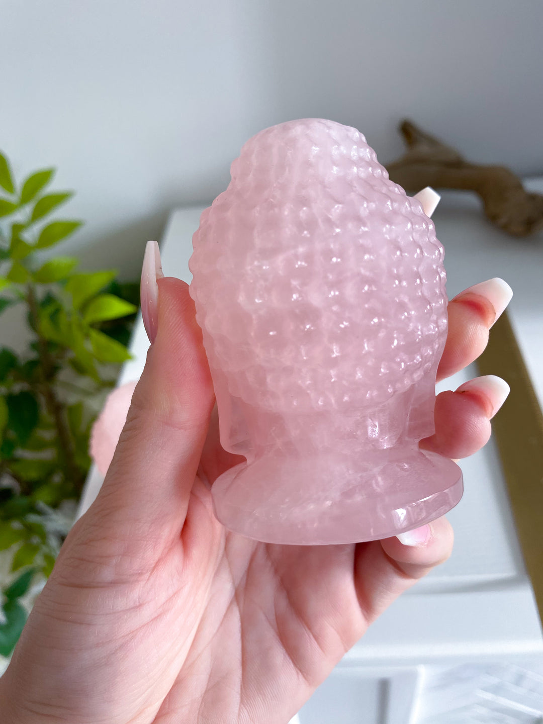 Rose Quartz Buddah Carving