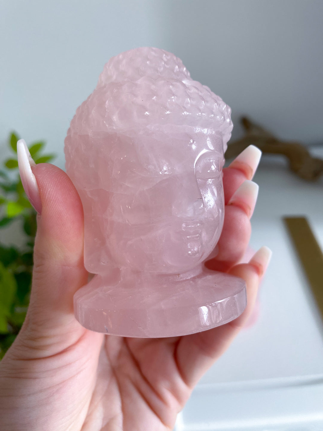 Rose Quartz Buddah Carving