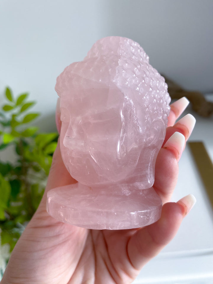 Rose Quartz Buddah Carving