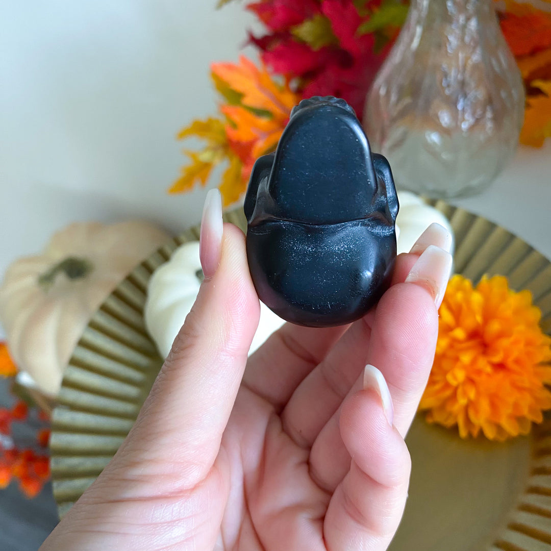 Black Obsidian Vampire Skull 