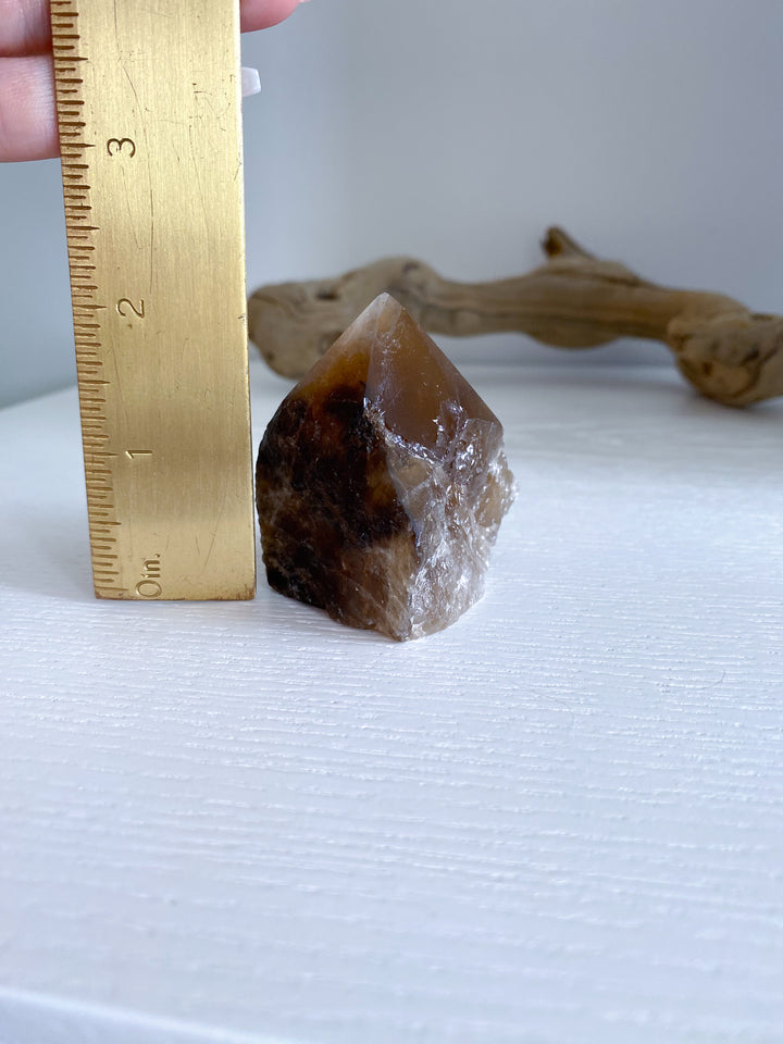 RARE Natural Citrine Top Polish - Abundance - Manifestation - Wealth - Success - Trade - Happiness - Citrine Point - Raw Citrine