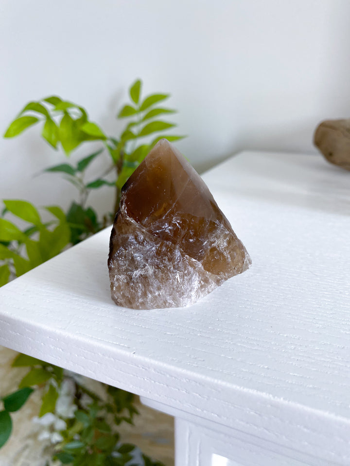 RARE Natural Citrine Top Polish - Abundance - Manifestation - Wealth - Success - Trade - Happiness - Citrine Point - Raw Citrine