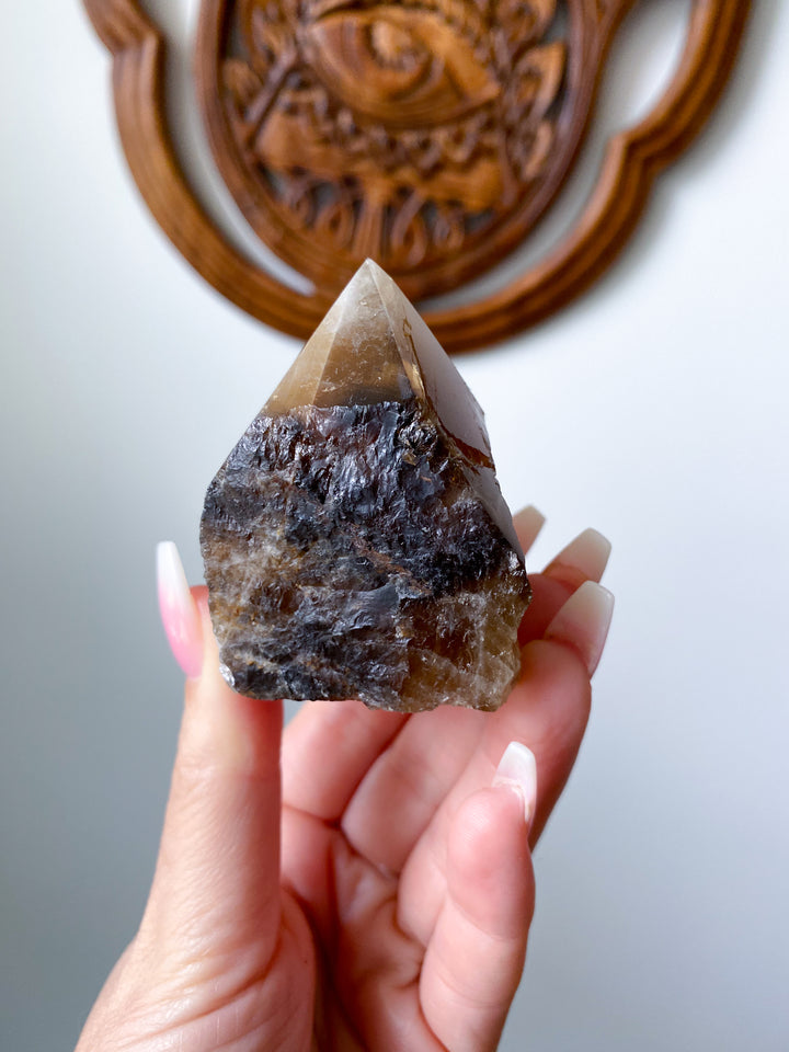 RARE Natural Citrine Top Polish - Abundance - Manifestation - Wealth - Success - Trade - Happiness - Citrine Point - Raw Citrine