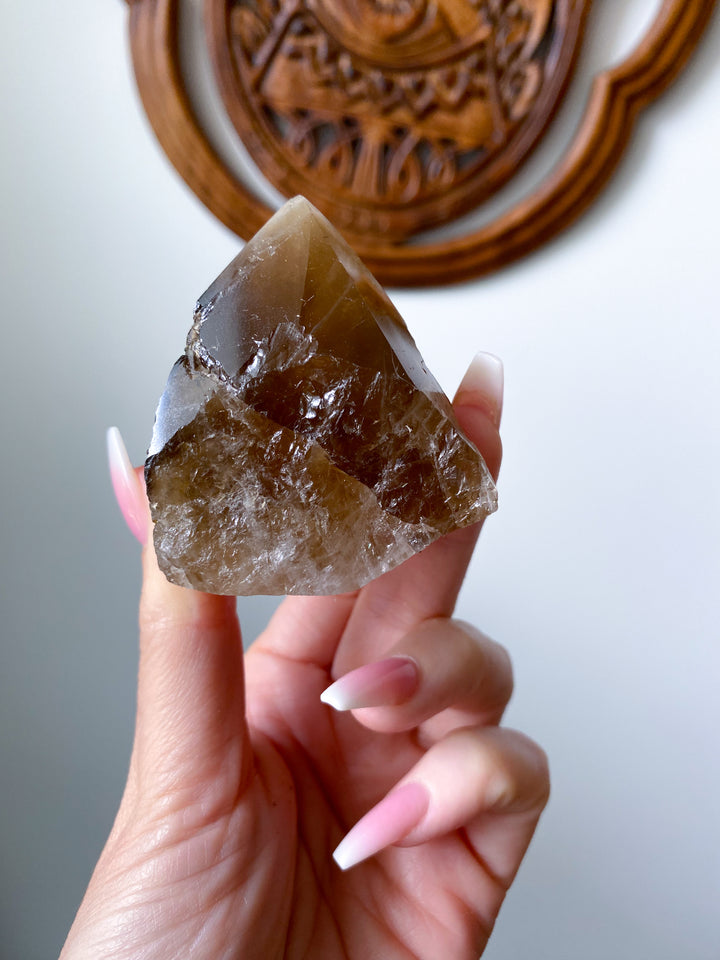 RARE Natural Citrine Top Polish - Abundance - Manifestation - Wealth - Success - Trade - Happiness - Citrine Point - Raw Citrine