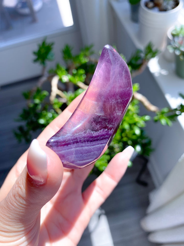 Small Purple Fluorite Moon Bowl 