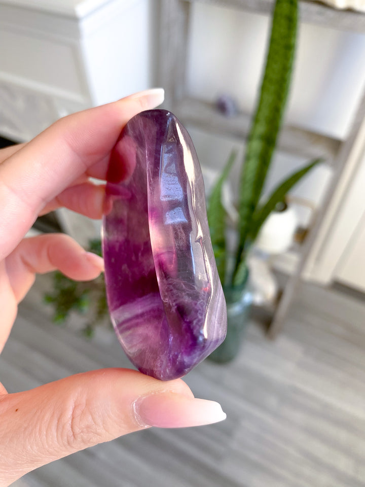 Small Purple Fluorite Moon Bowl 