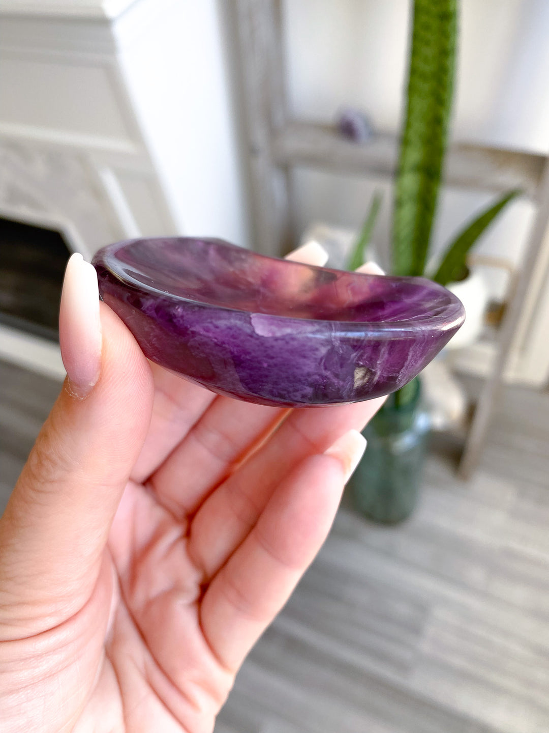 Small Purple Fluorite Moon Bowl 