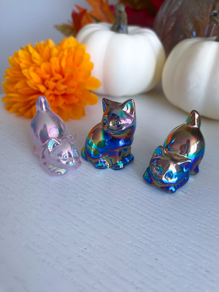 Aura Cat Carving: Rose Quartz or Obsidian
