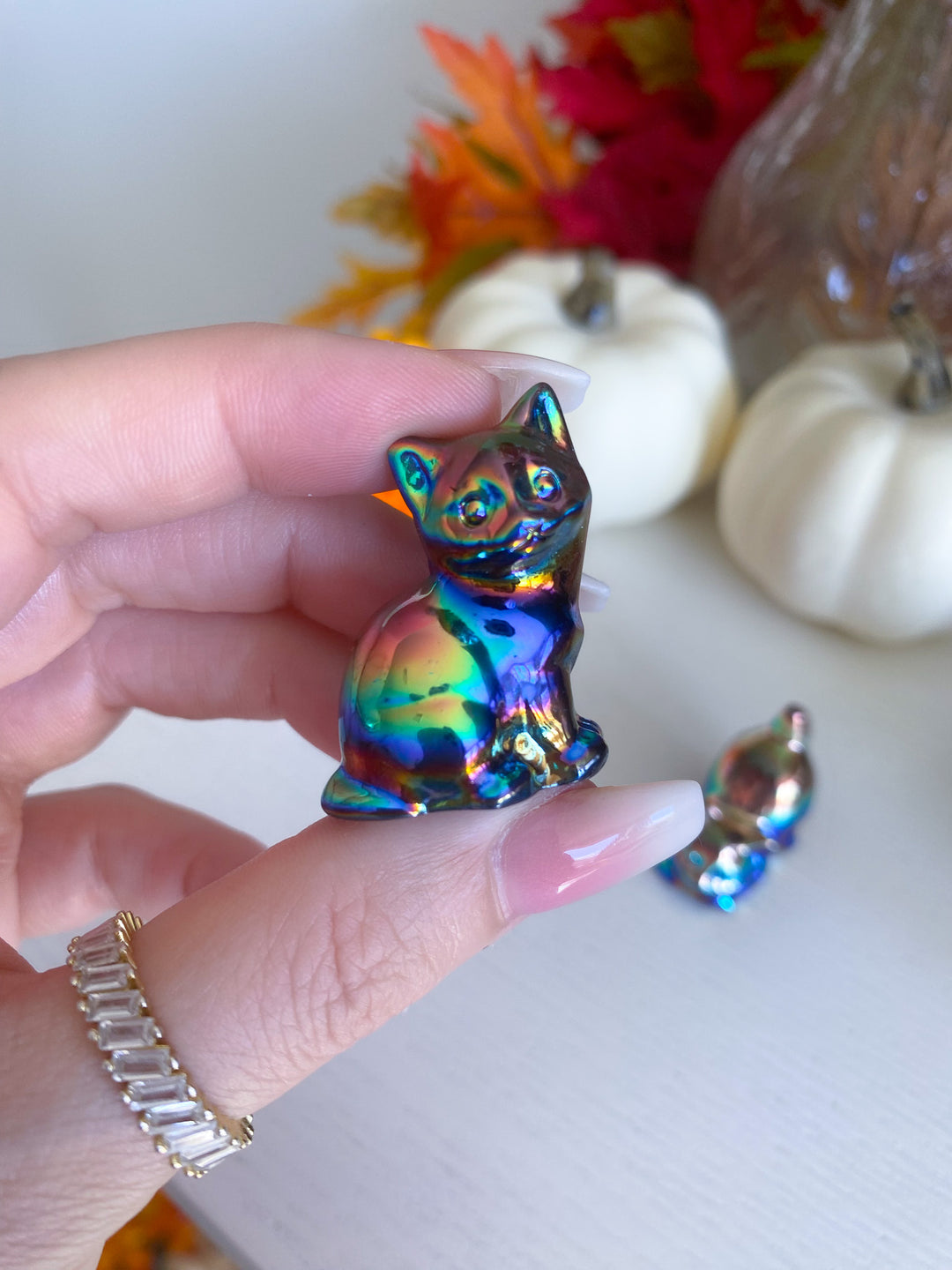 Aura Cat Carving: Rose Quartz or Obsidian