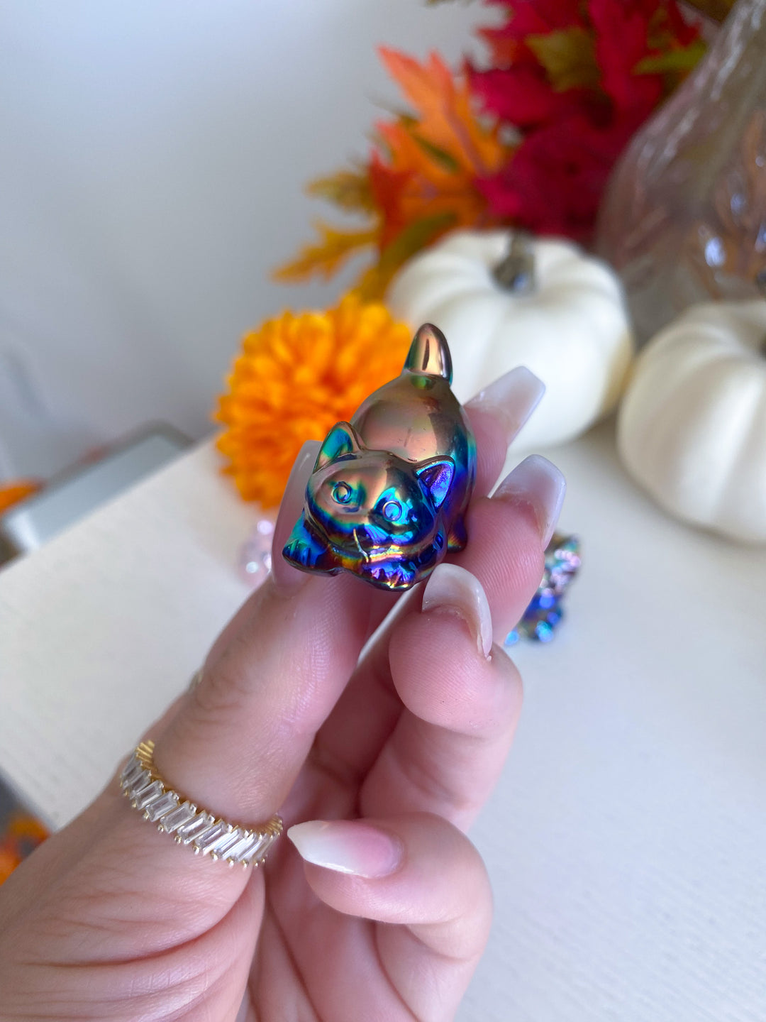 Aura Cat Carving: Rose Quartz or Obsidian